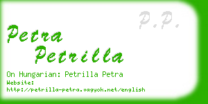 petra petrilla business card